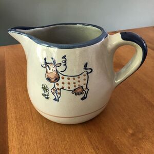 Louisville Stoneware Dairy Princess Cow Pitcher Milk Jug 5.25" 30-32 oz